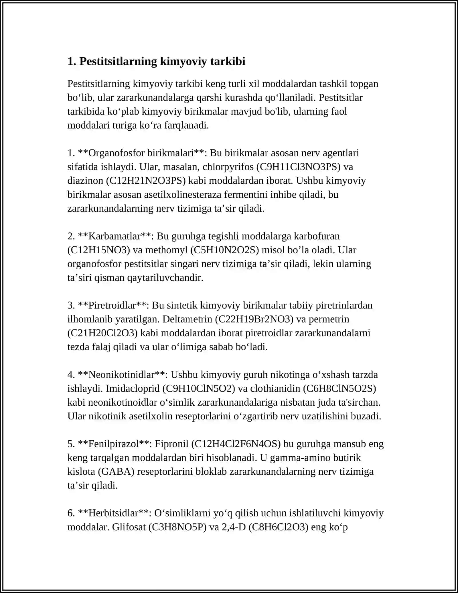 Pestitsitlarning Kimyoviy Tarkibi 4
