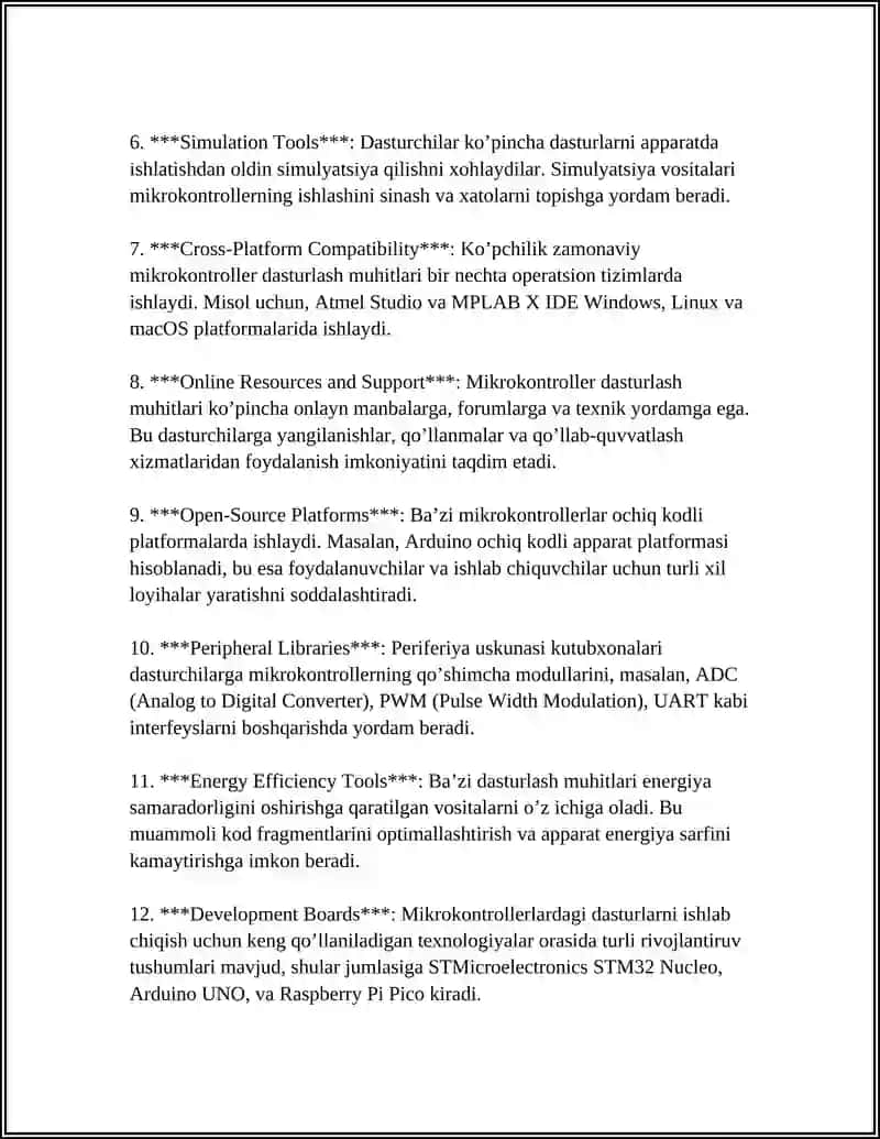 ZAMONAVIY MIKROKONTROLLERLARNI DASTURLASH MUHITLARI 4