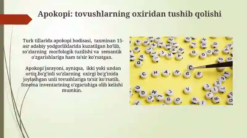 Kombinatorika va fonetik opzgarishlar 4