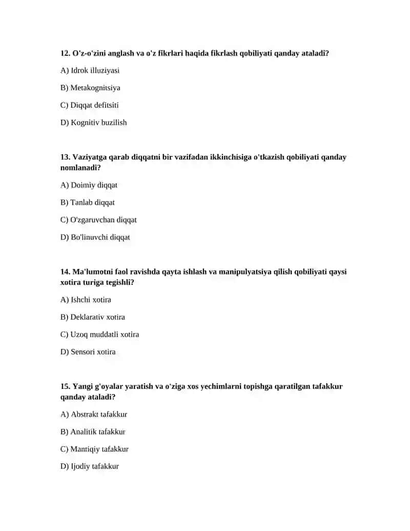 Bilish jarayonlarining turlari 4