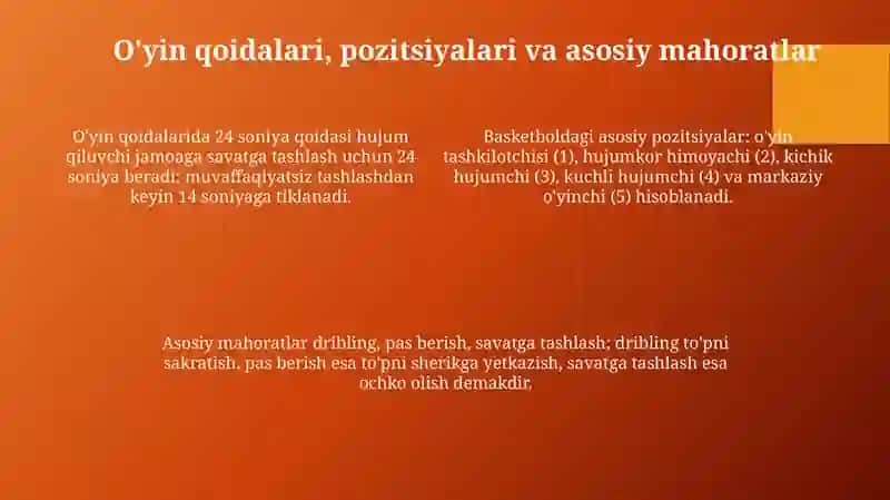 Basketbol: Tarix va Asoslar 4