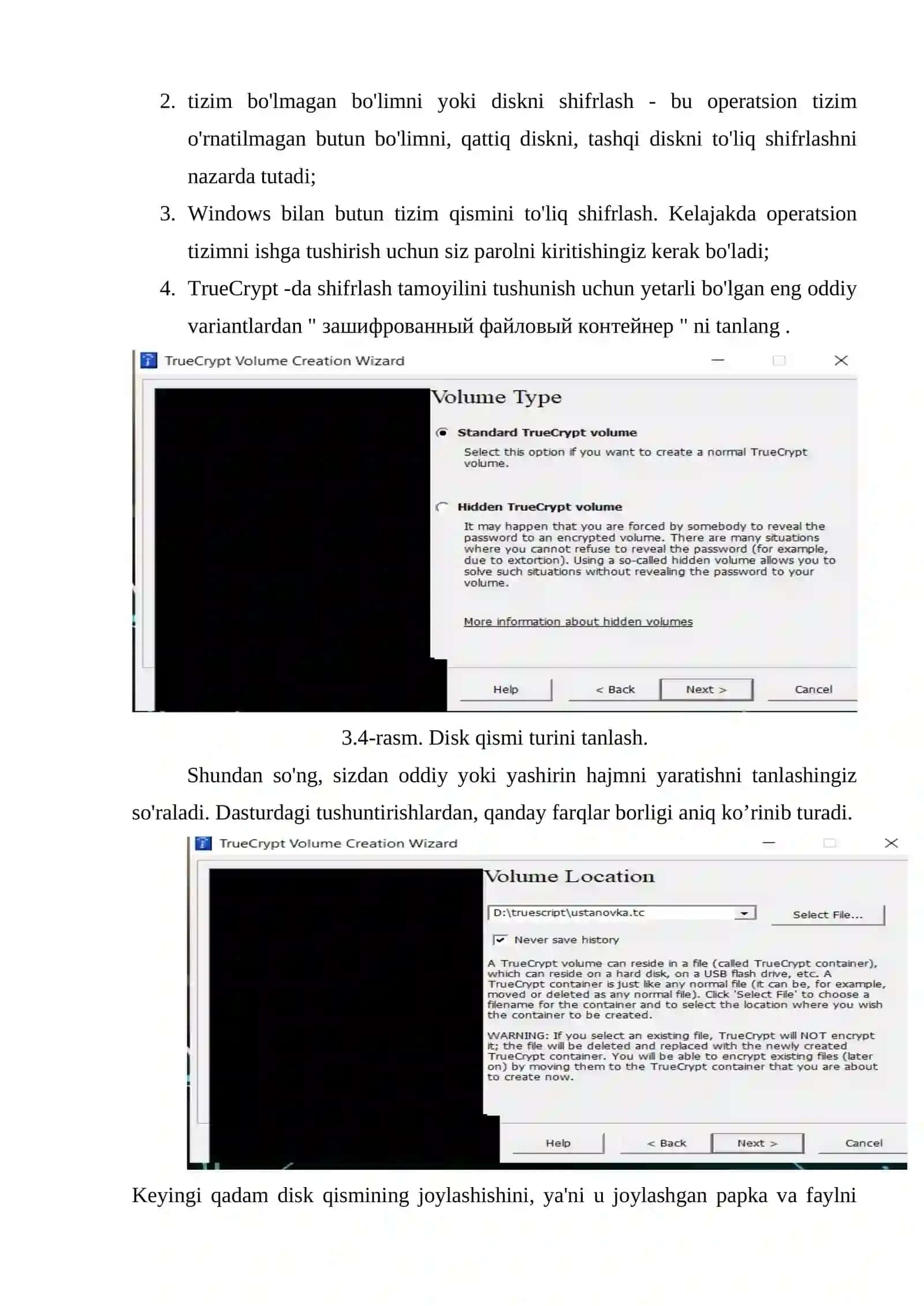 TrueCrypt yordamida ma'lumotlarni shifrlashni o'rganish 4