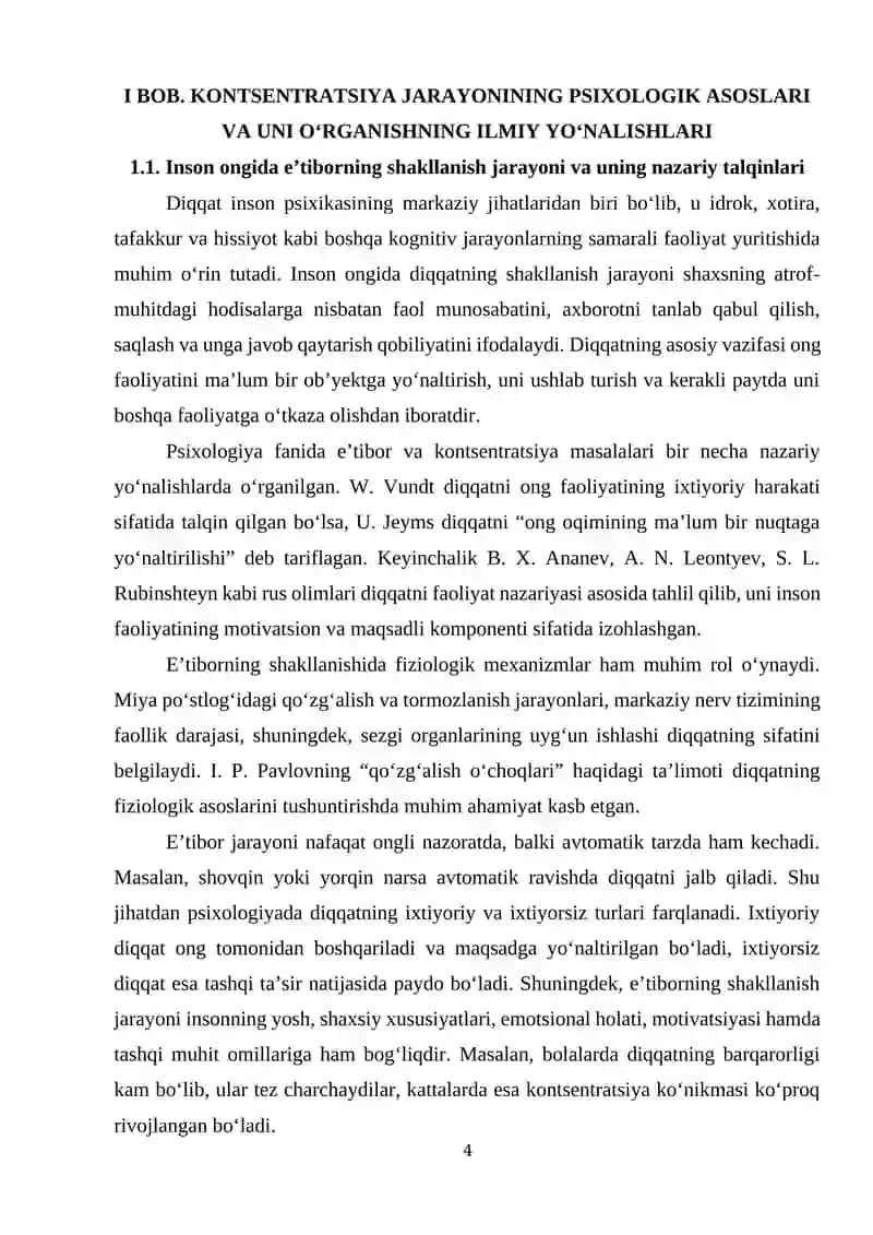Kontsentratsiyani eksperimental o'rganish 4