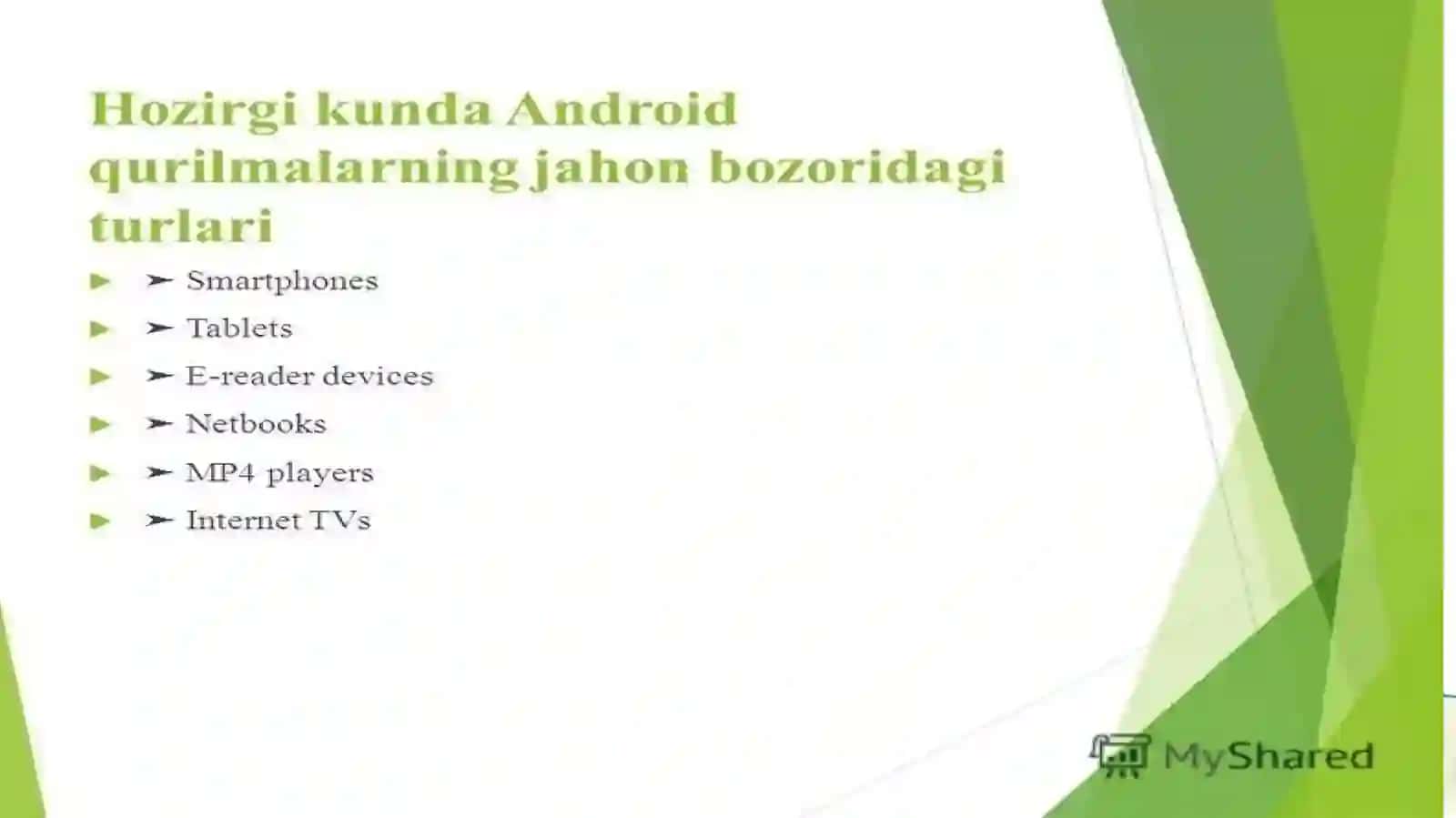 mobil texnalogiyasi fanidan taqdimoti 4