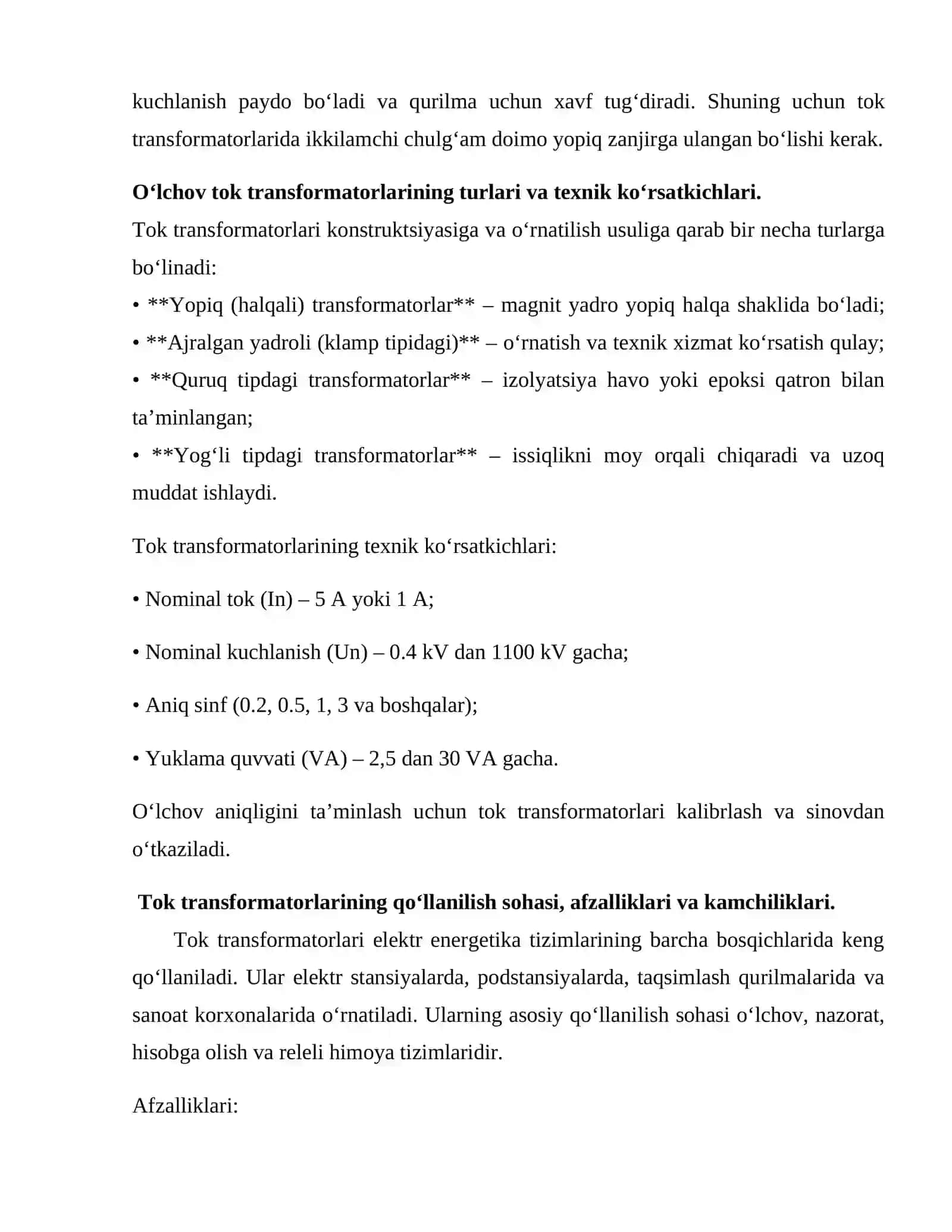 O‘lchov tok transformatorlari 4