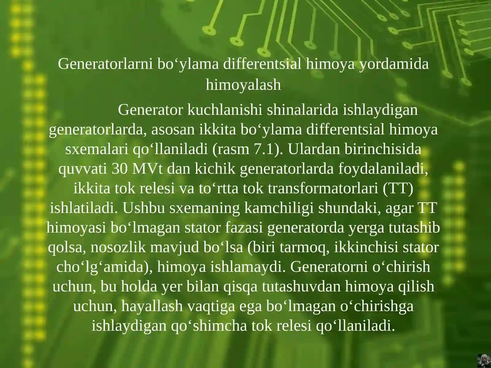 GIDROGENERATORLARNING RELEHIMOYaSI 4