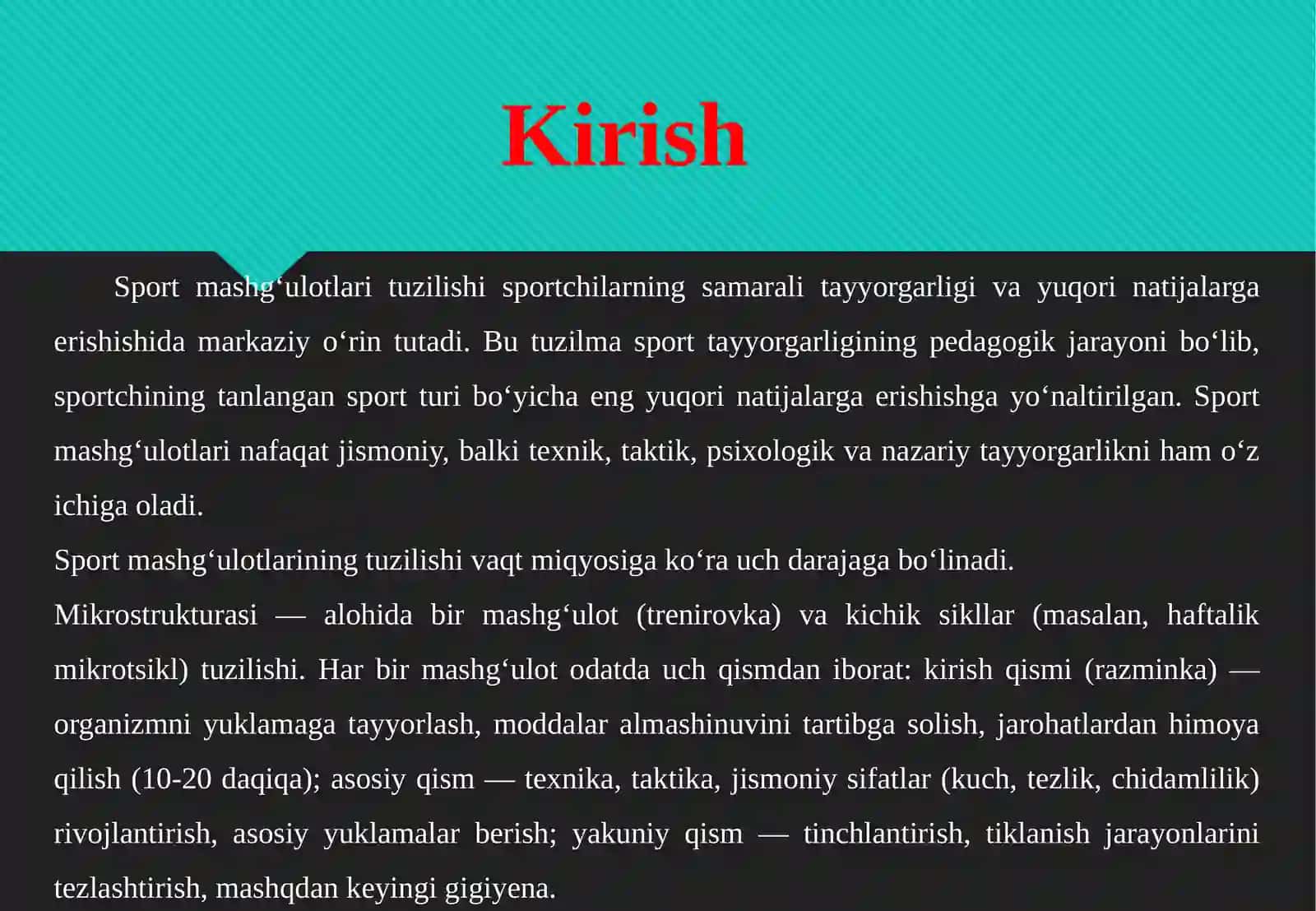 Sportchilarni sport mashg‘ulotlari tuzilishi 4