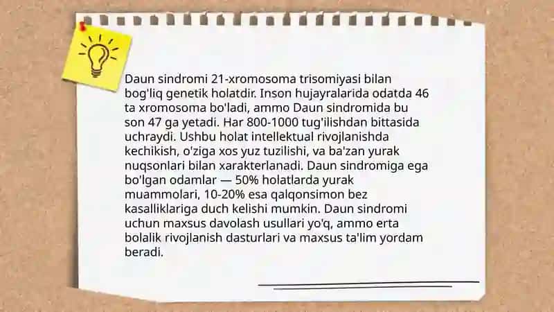 Daun sindromi haqida ma'lumot 4