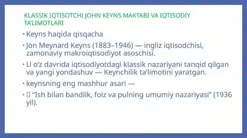 KEYNS VA KEYNCHILIK TA’LIMOTI 4