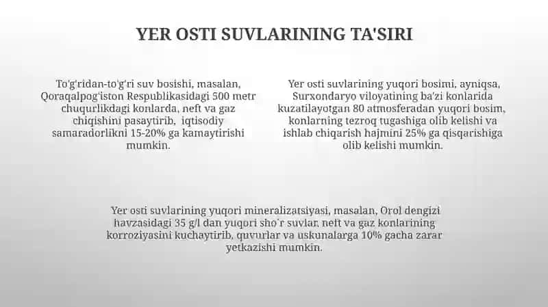 Neft va gaz toplamlarining buzilishi 4