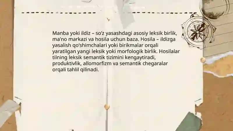 So'z yasalish ( manba bilan ishlash) 4