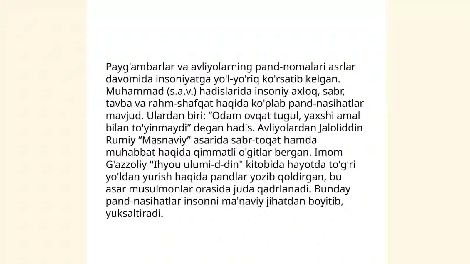 Qadimgi pand-nomalarning ta'lim-tarbiyaviy ahamiyati 4