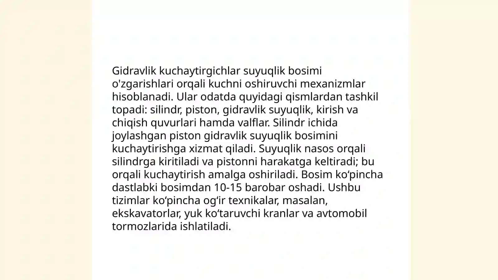 Gidravlik kuchaytirgichlar 4