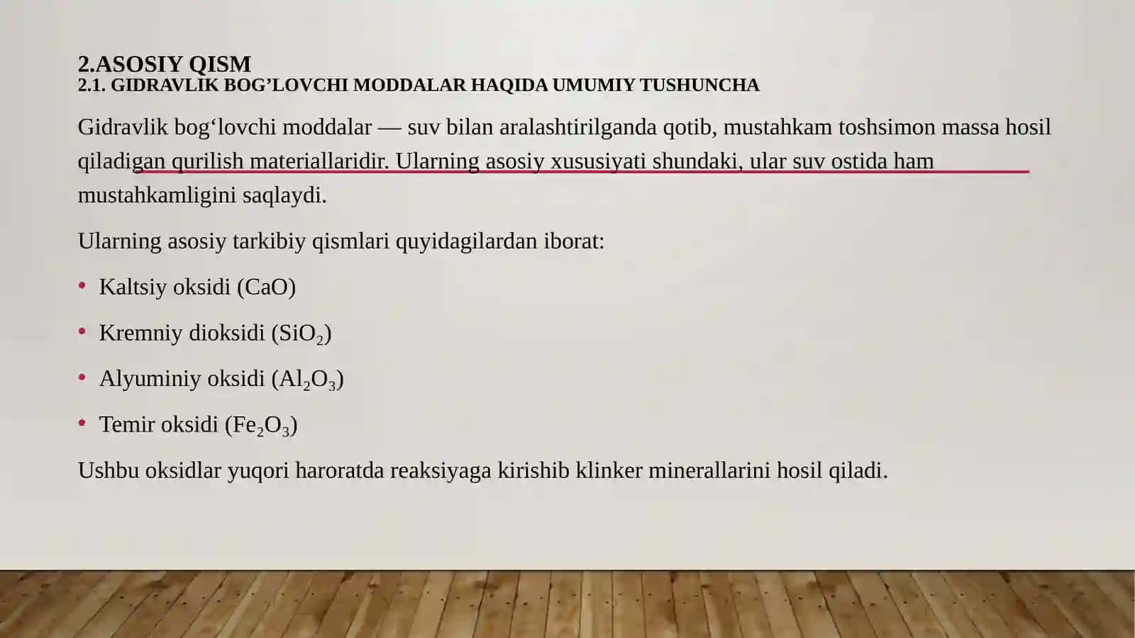 Gidravlik bog’lovchi maddalar 4
