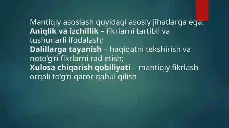 Mantiqiyasoslashning ahamiyati 4