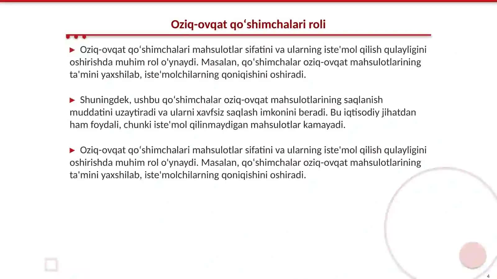 Oziq-ovqat qoʻshimchalari 4