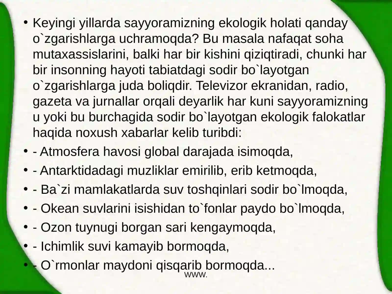 Mintaqaviy ekologik muammolar va ularning kelib chiqish sabablari 4