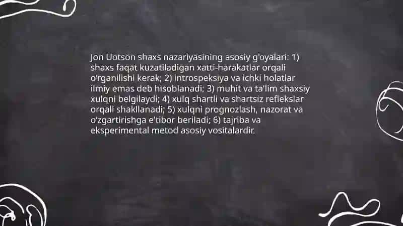 Jon Uotson shaxs nazariyasi 4