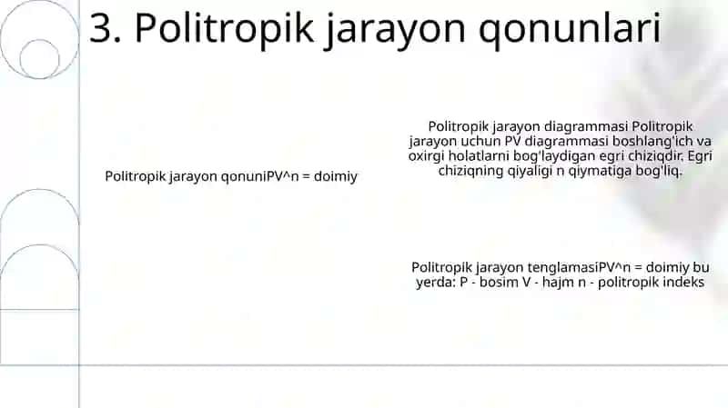 Politrop Jarayon. Jarayoning Pv Va Ts Diogrammasi 4