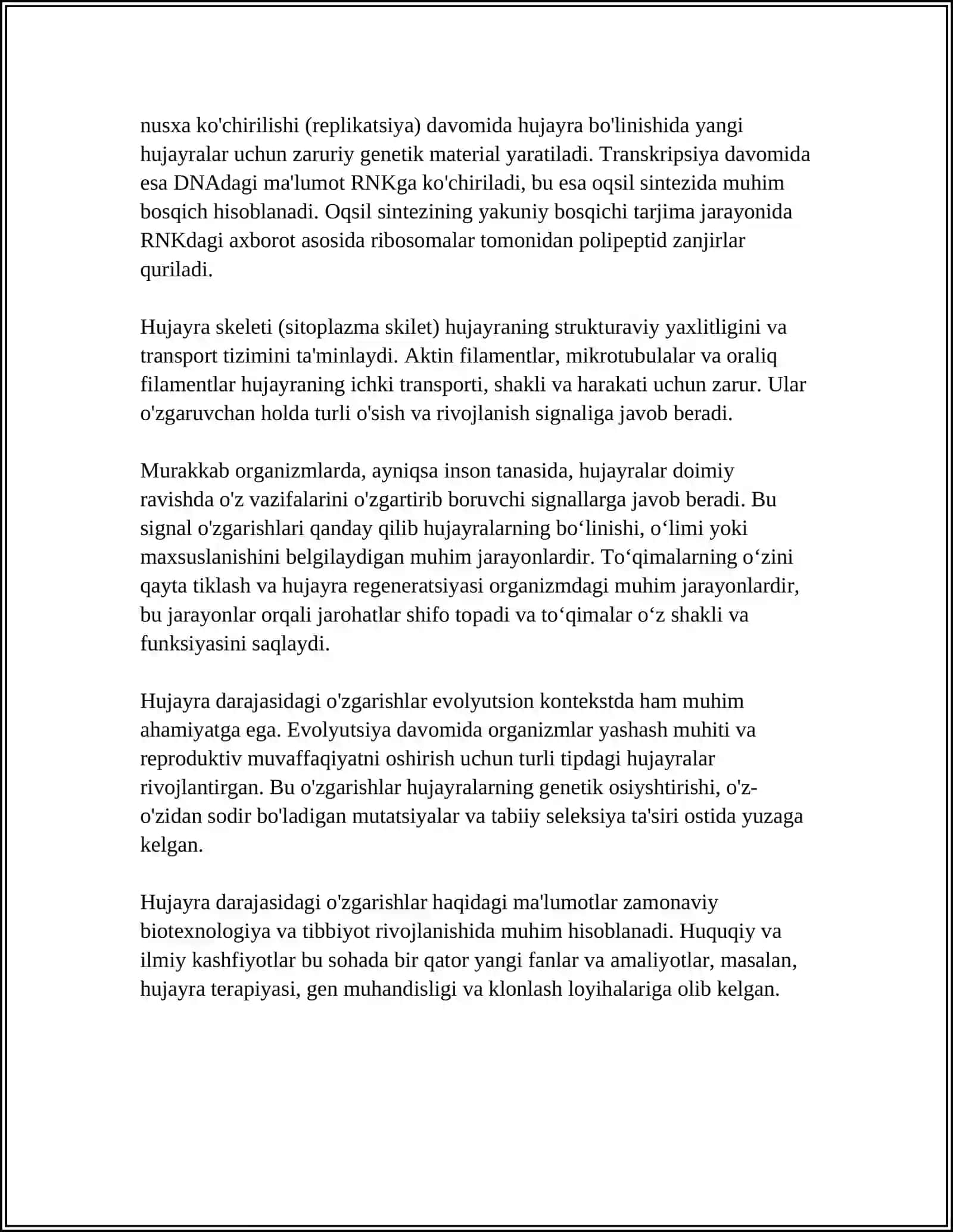 ORGANIZMNING KEKSAYISH DAVRIGA XOS OʼZGARISHLAR 4