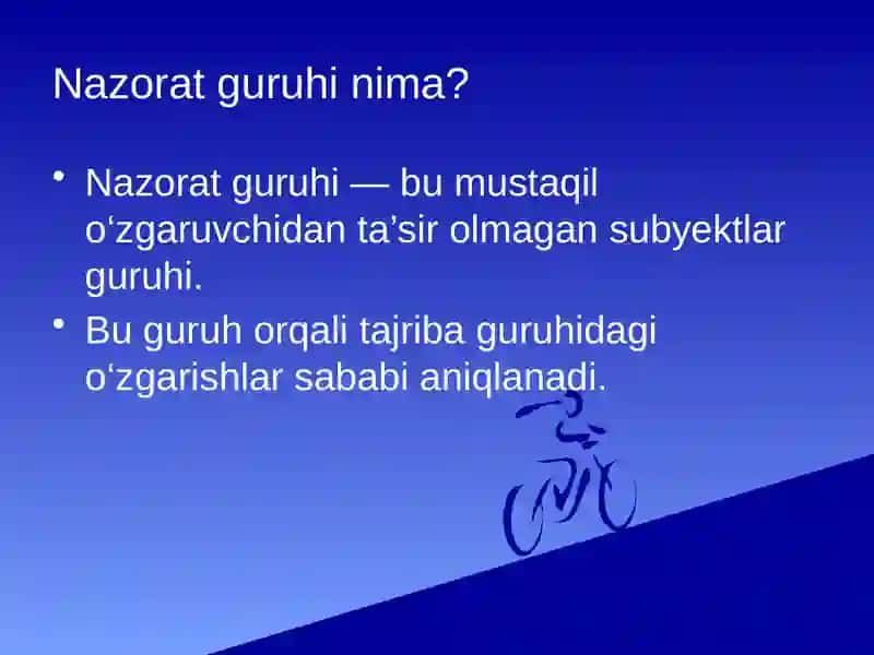 Tajriba va nazorat guruhlari haqida 4