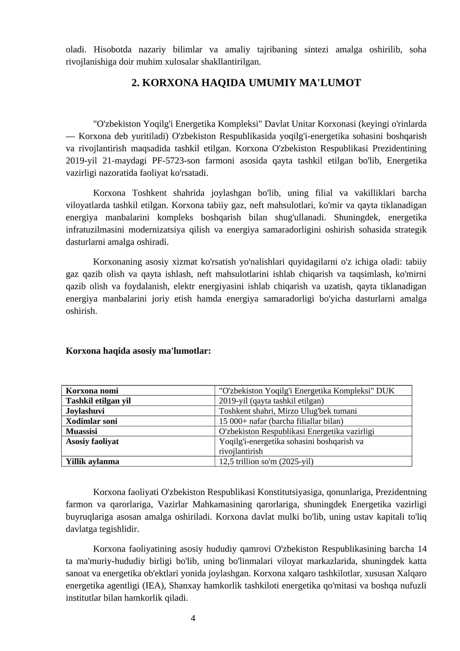 BITIRUV OLDI AMALIYOTI BO'YICHA HISOBOT 4