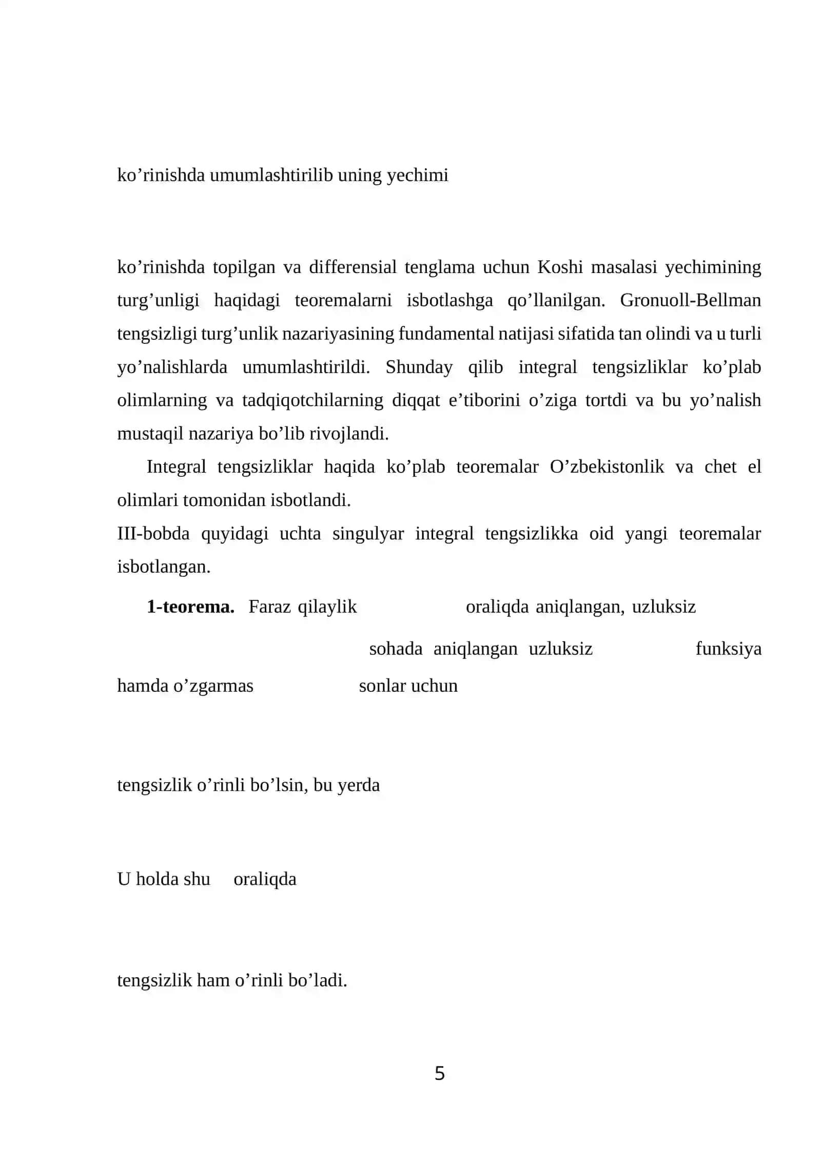 Integral tengsizliklar haqida boshlang’ich ma’lumotlar 4