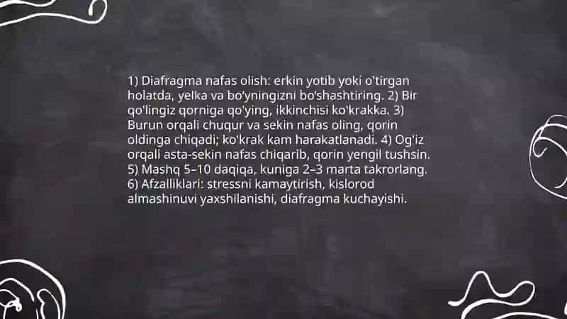 Nafasni idora etilishi 4