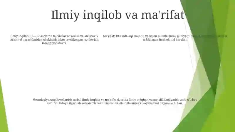 Metrologiyaning Rivojlanish Tarixi 4