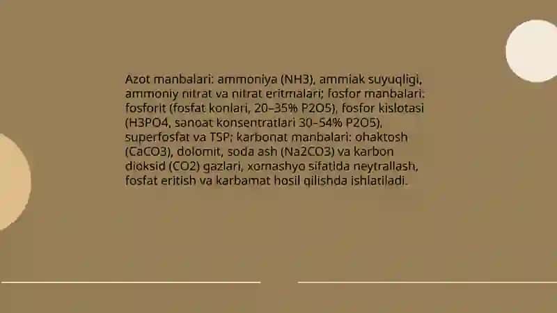 Nitroammofosfatlar va korboammofosfatlar ishlab chiqarish 4