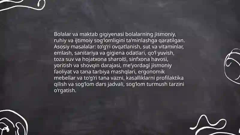 Gigiyena fanining asosiy bo‘limlari 4