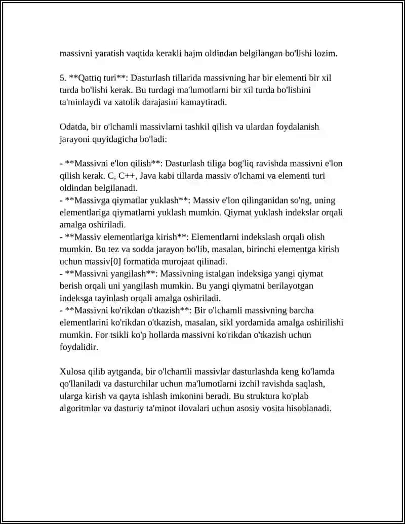 Bir o‘lchamli ro‘yxatlar bilan ishlash 4