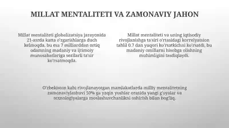 Dunyo xalqlari milliy mentaliteti 4