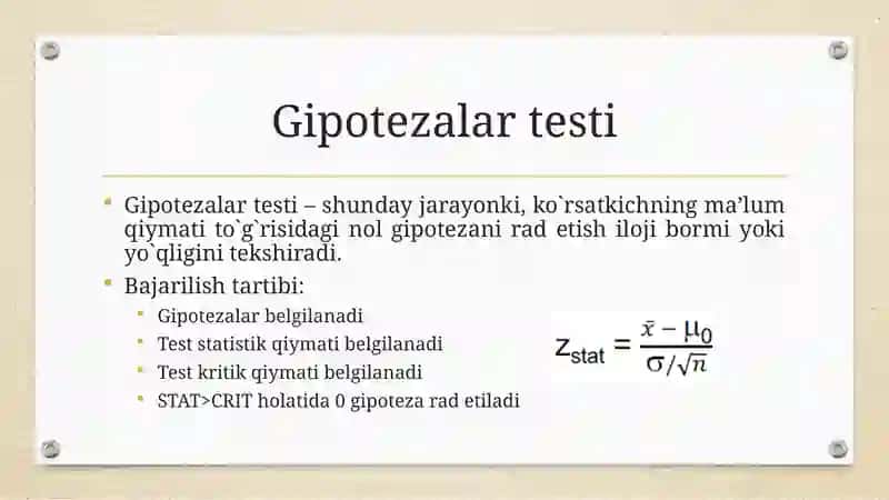 Parametrlarni baholash usullari 4