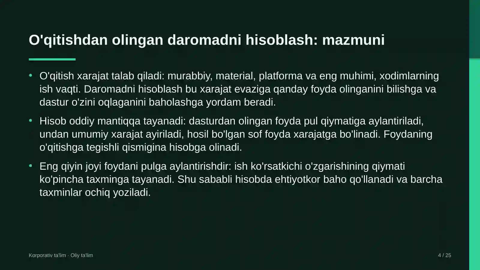 apellyatsiya sudlarida o'qitishdan olingan daromadni hisoblash 5593 4