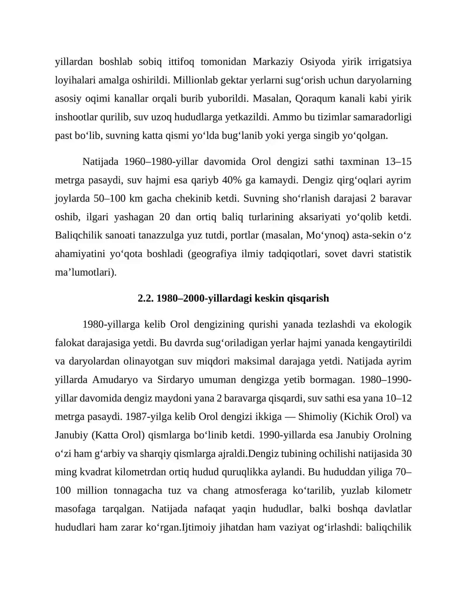 Orol va Orolbòyi muammolari 4