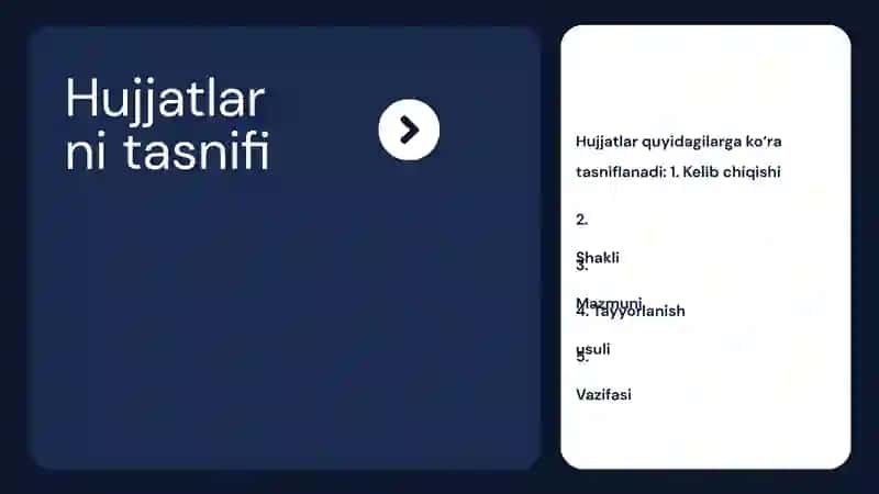 Hujjat turlari va xususiyatlari 4