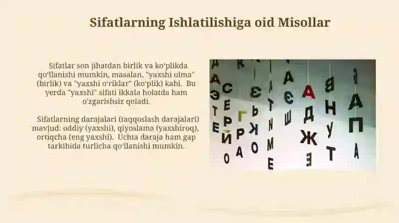 Lotin tili sifat soʻz turkumi 4