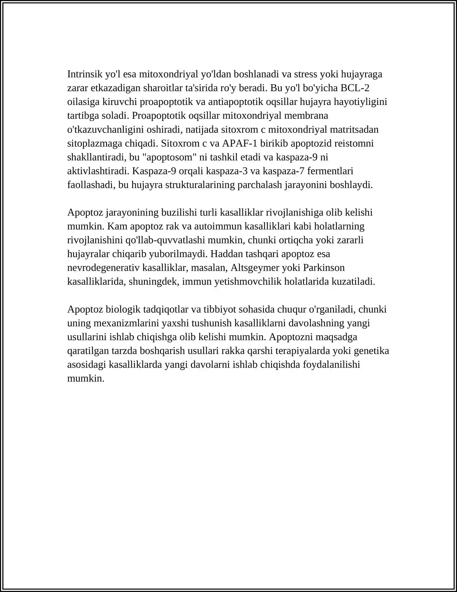 HUJAYRA APPOPTOZI VA UNING AHAMIYATI 4