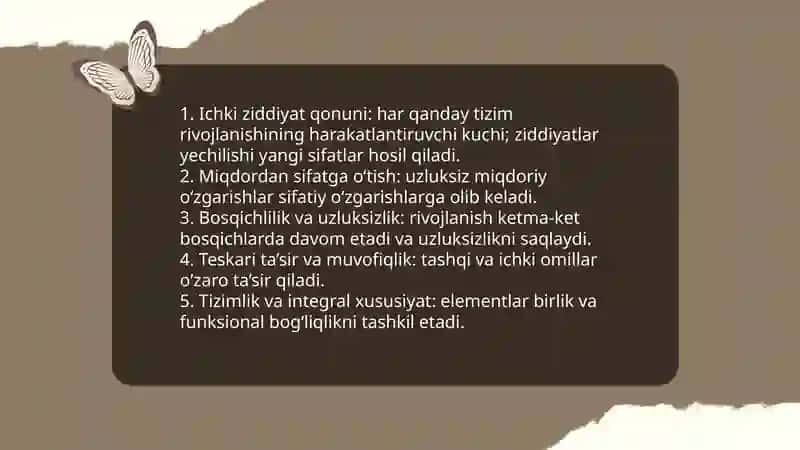 Rivojlanishning umumiy qonunlari va kategoriyalari 4