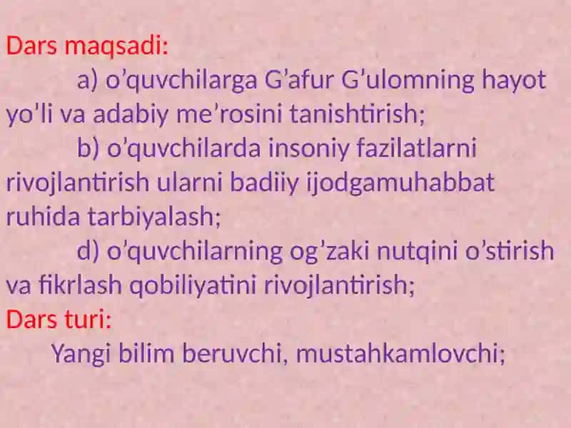 G’AFUR G’ULOMNING HAYOTI VA IJODI 4
