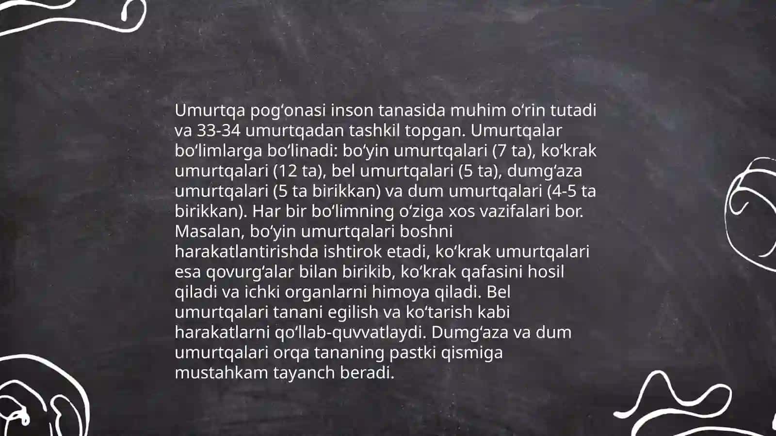 Umurtqalarning umumiy tuzilishi 4