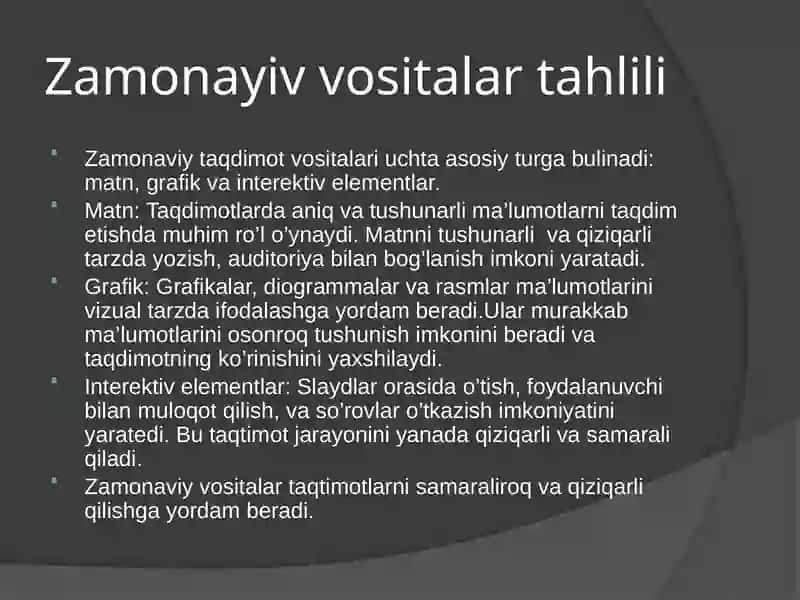 Taqtimotlarni ishlab chiqishning zamonaviy instrumental vositalari 4