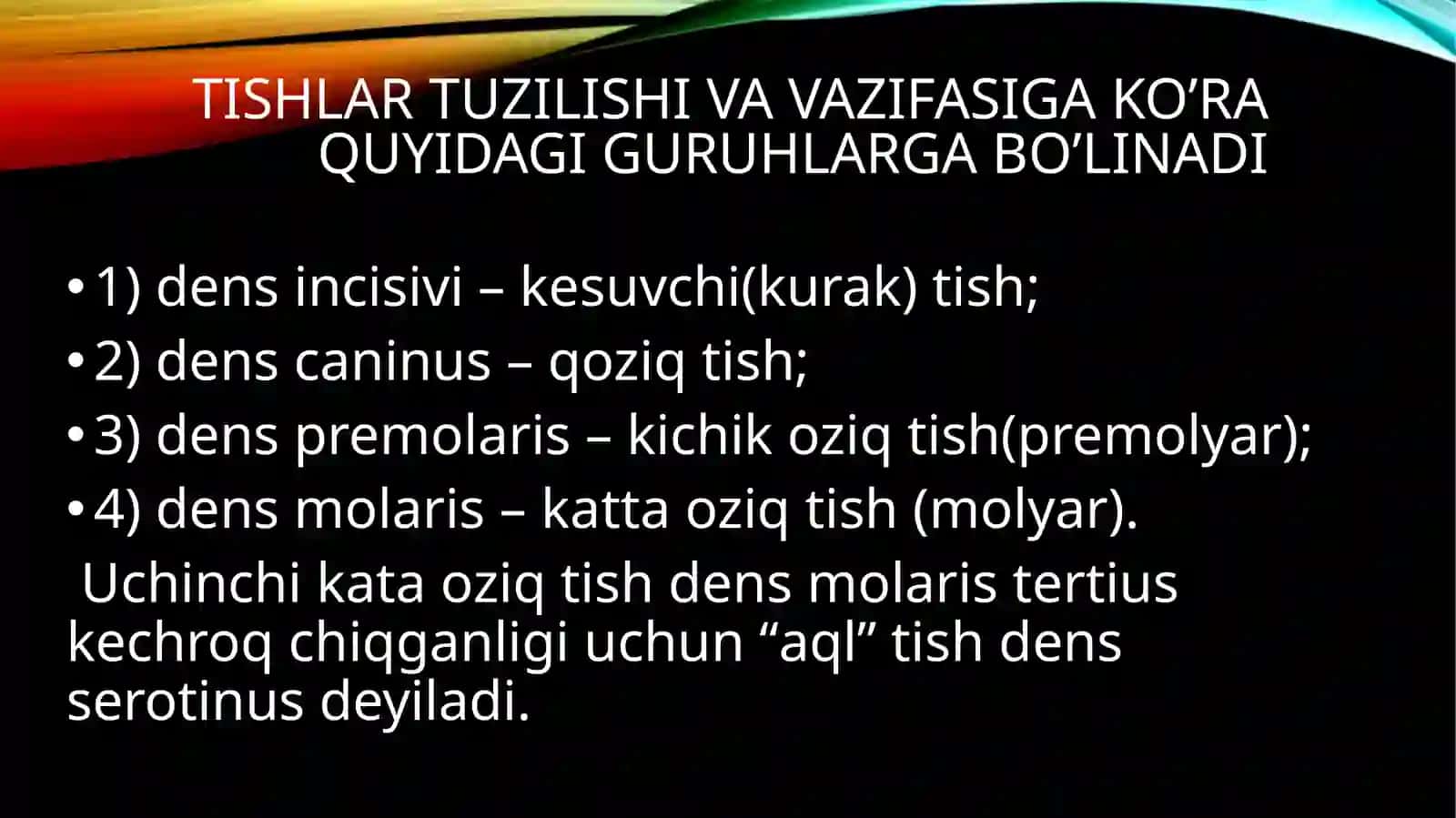 Tish belgilarining ormavapatologiyasi 4
