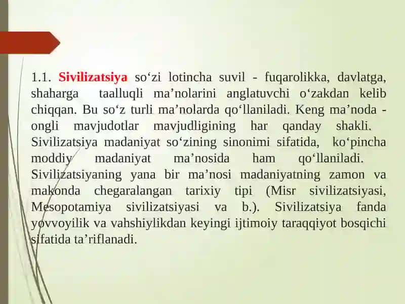 Qadimgi Mesopotamiya sivilizatsiyasi (2 soat) 4
