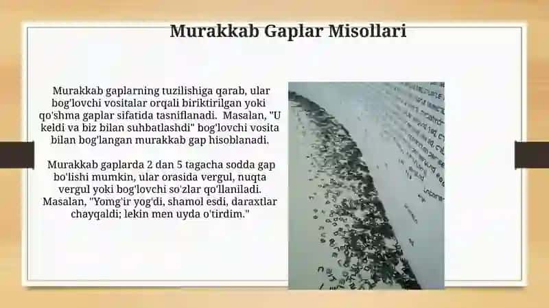 Murakkab Gapning Ta'rifi 4