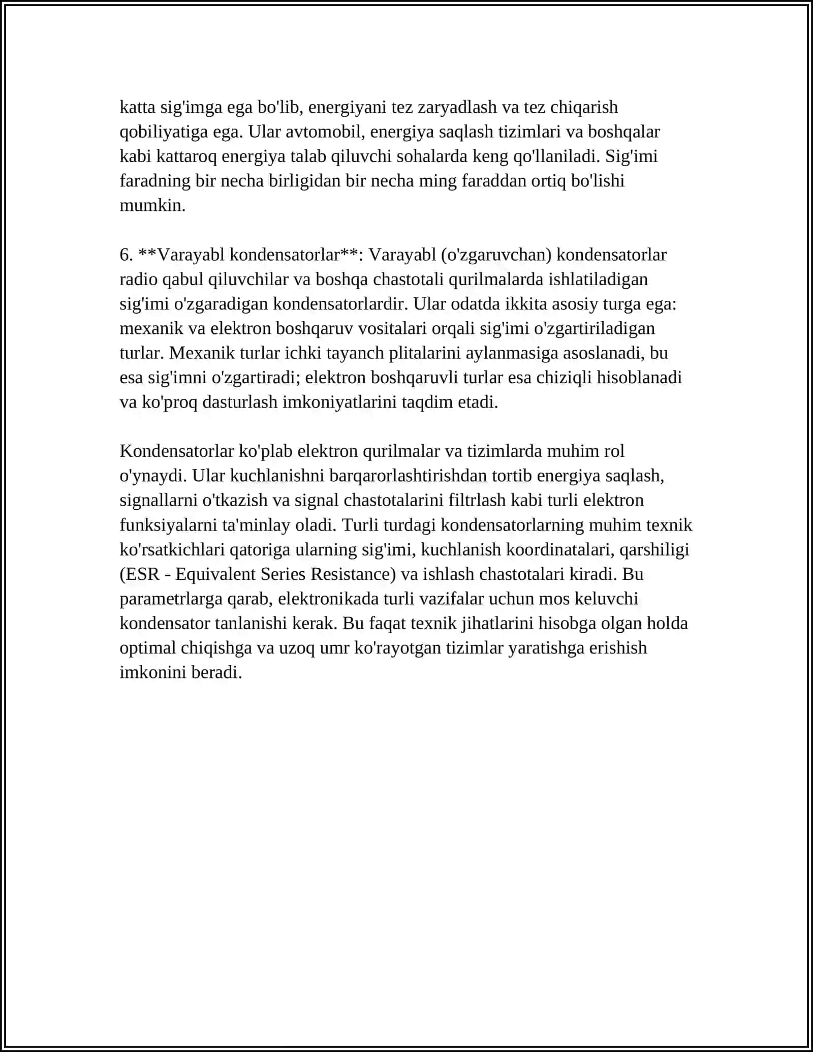Kondensatorlar va Ularni Ishlash Prinsi 4