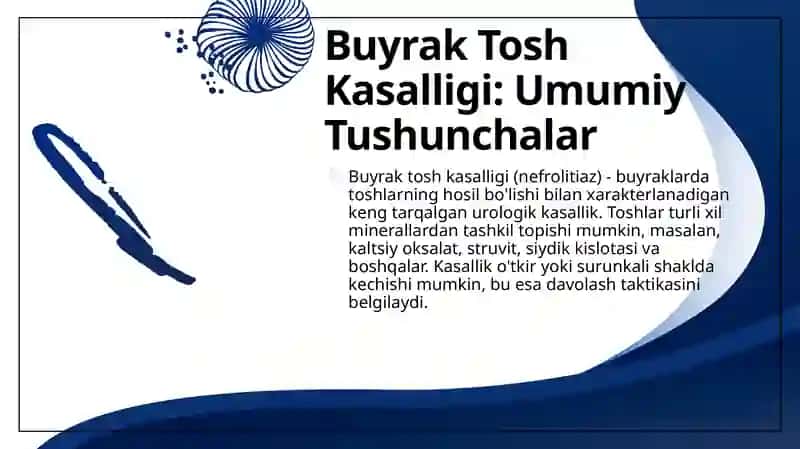 O'tkir va Surunkali Buyrak Tosh Kasalliklari 4