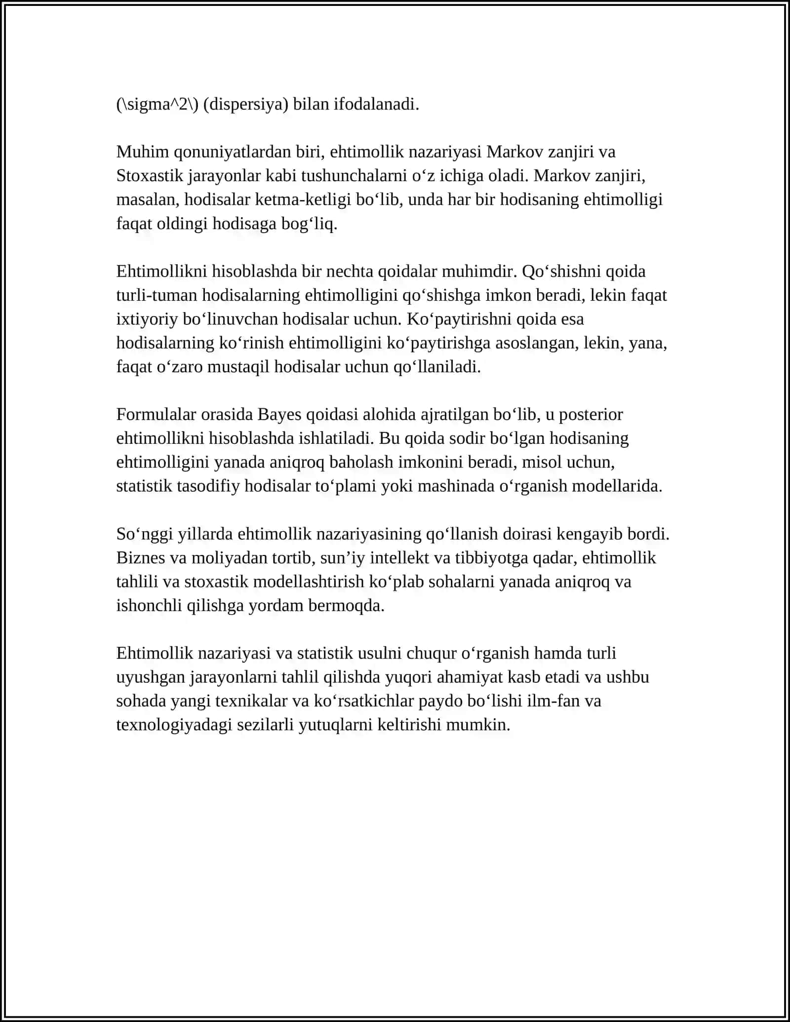 Ehtimollar Nazariyasi 4