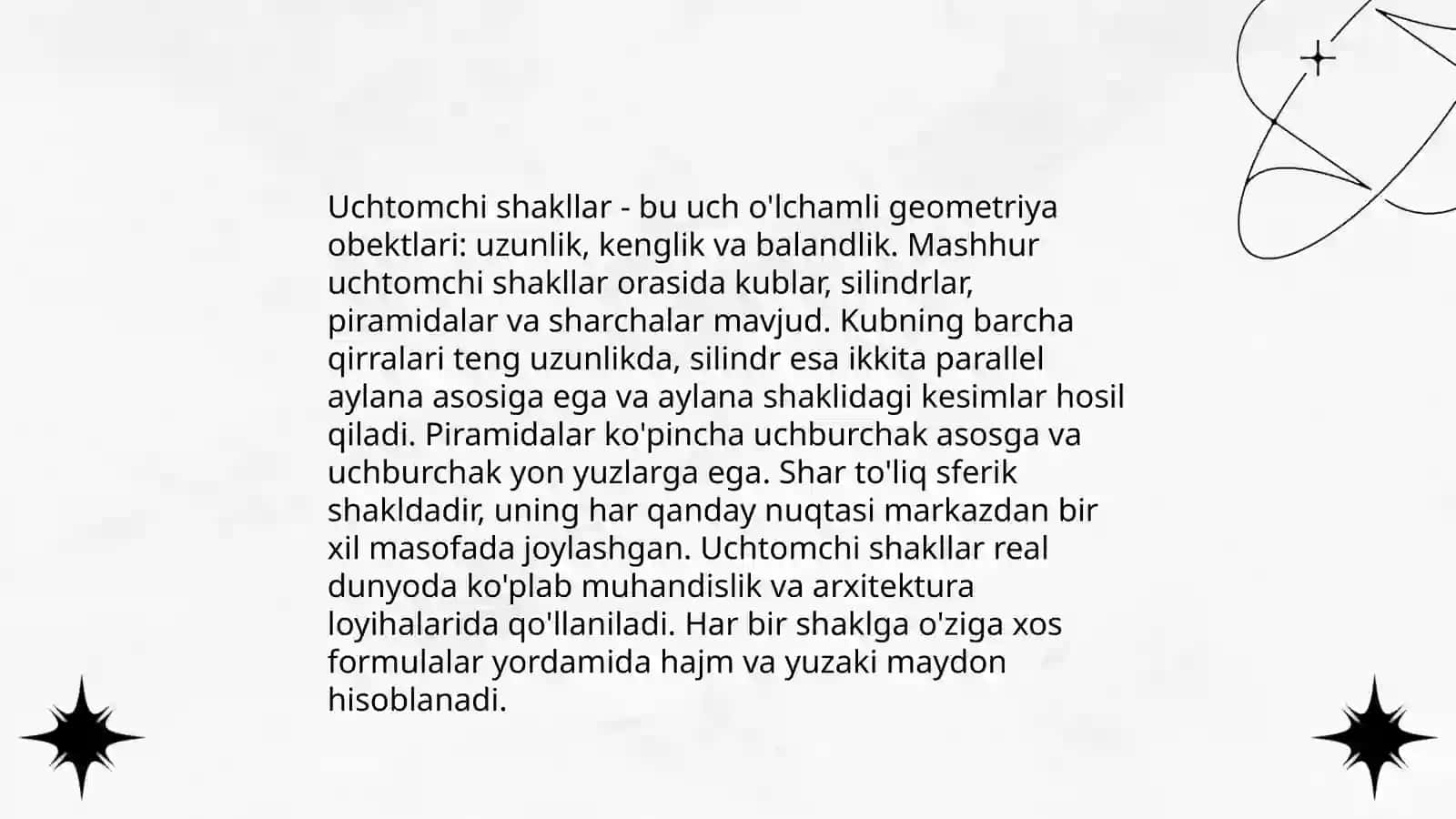 Geometrik shakllar va ôlchashlar 4